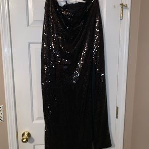 Charolette Russe Plus black sequin maxi skirt 2x